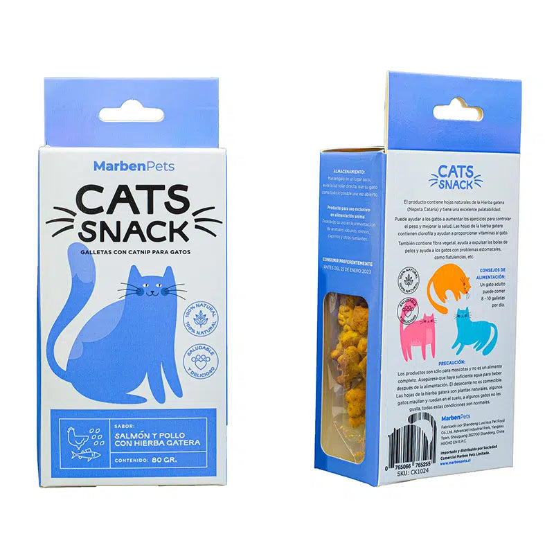 CATS SNACK - Salmón & Pollo con Hierba Gatera 80g