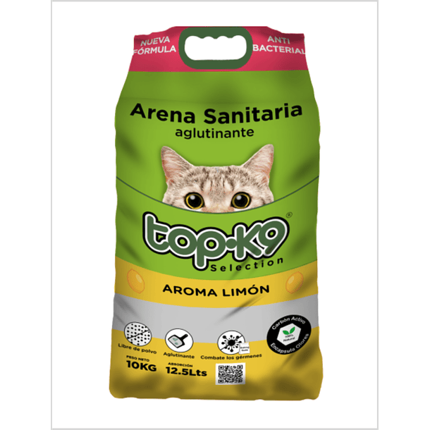 TOP-K9 Arena Sanitaria Aglutinante 10kg - Limón