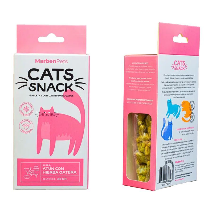 CATS SNACK - Atún con Hierba Gatera 80g