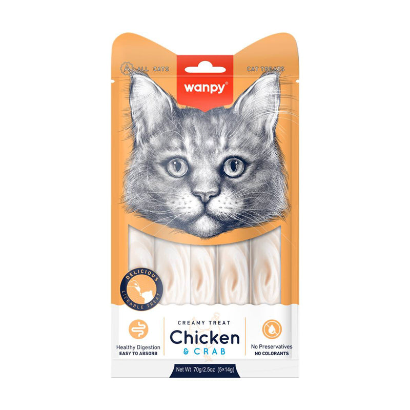 WANPY Gato Creamy Treat - Chicken & Crab 70g