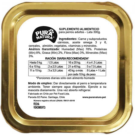 PURA NATURA - Paté Perro (Pollo) 300g