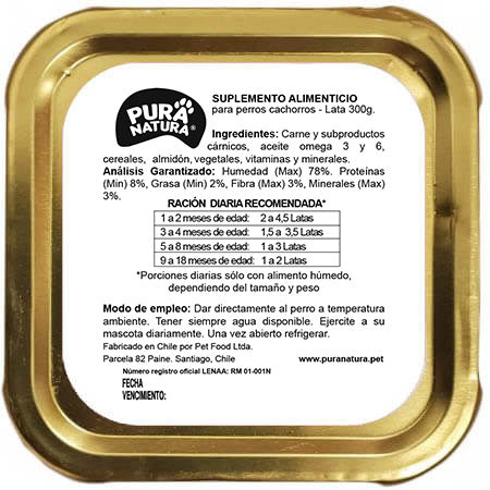 PURA NATURA - Paté Cachorro 300g