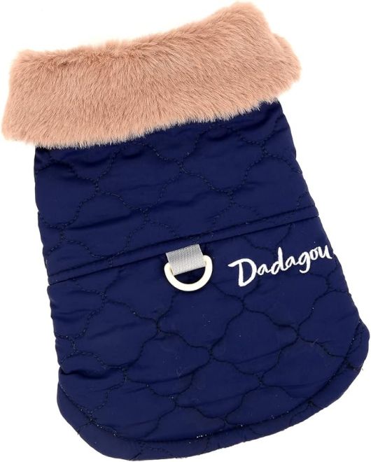 Parka Panal Cuello Peludo (Azul)