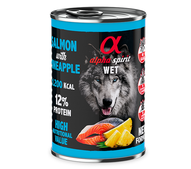 ALPHA SPIRIT Lata Salmón con Piña 400g