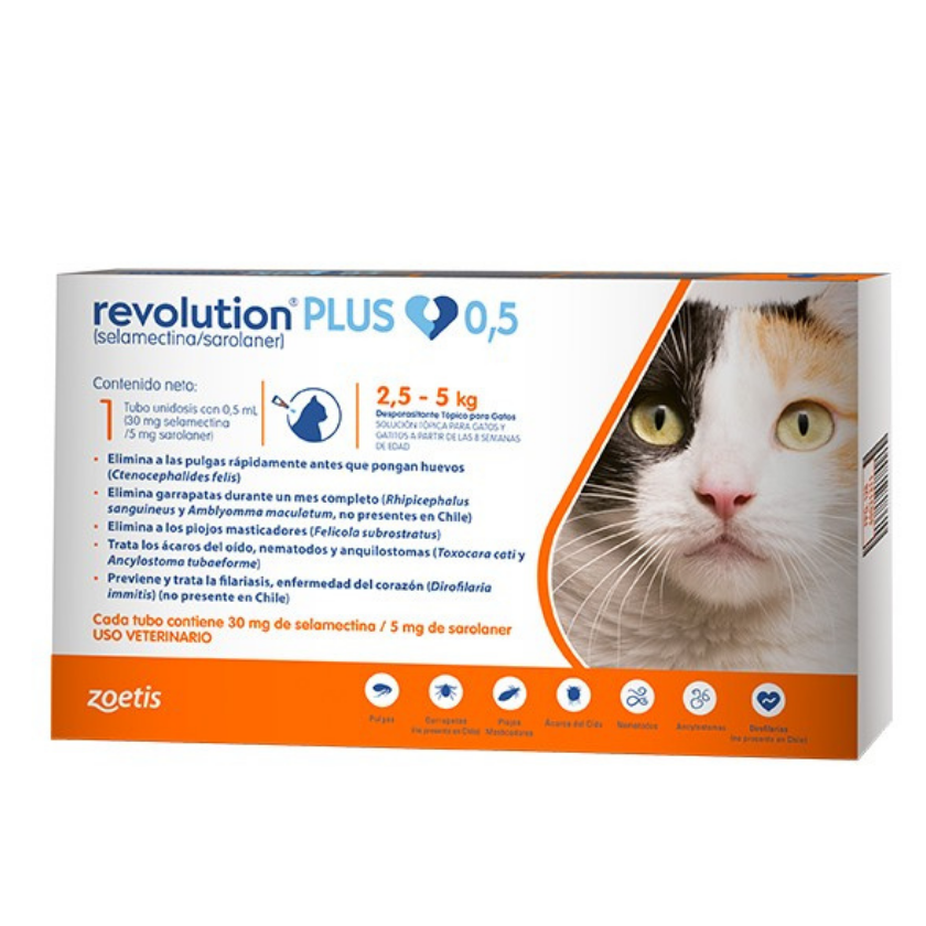 REVOLUTION PLUS 0,5 - Gato 2.5 a 5kg