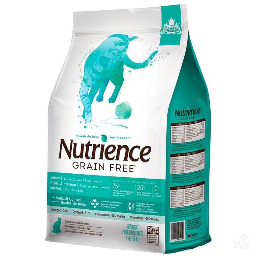 NUTRIENCE Grain Free - Pavo, Pollo & Pato (Indoor) 2.5kg