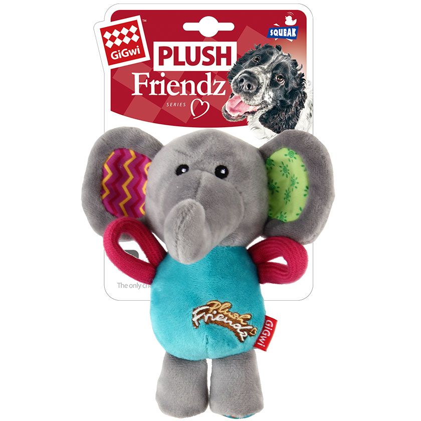 GIGWI Elefante Plush Friendz con Squeaker